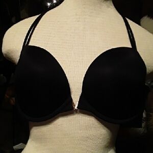 NWOT Sexy 38C Victoria's Secret Sexy Black Front Closure Padded Wirefree Bra